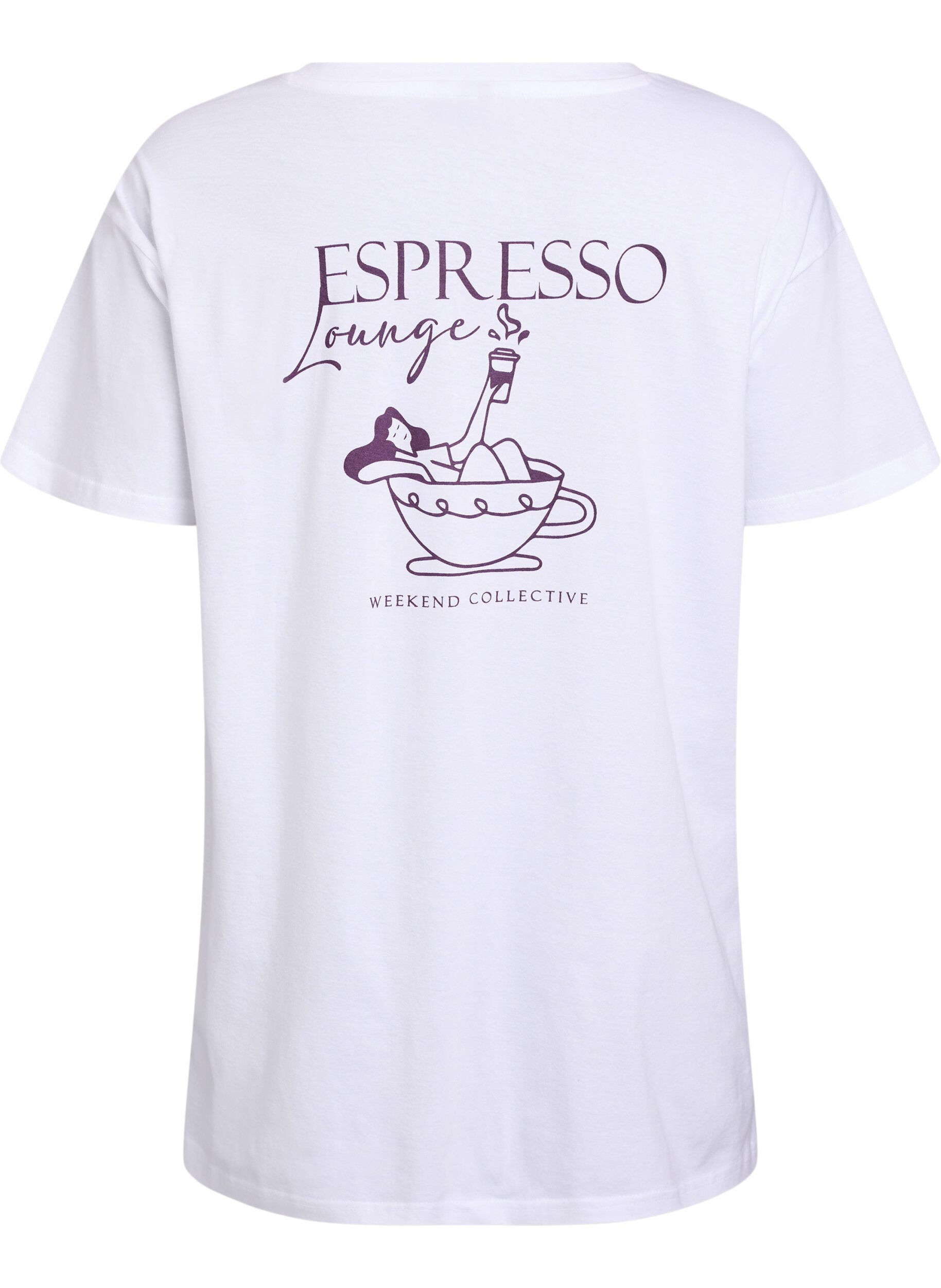 Zizzi Dlugi t-shirt do spania z bawelny organicznej z nadrukiem, Biały, Packshot image number 1