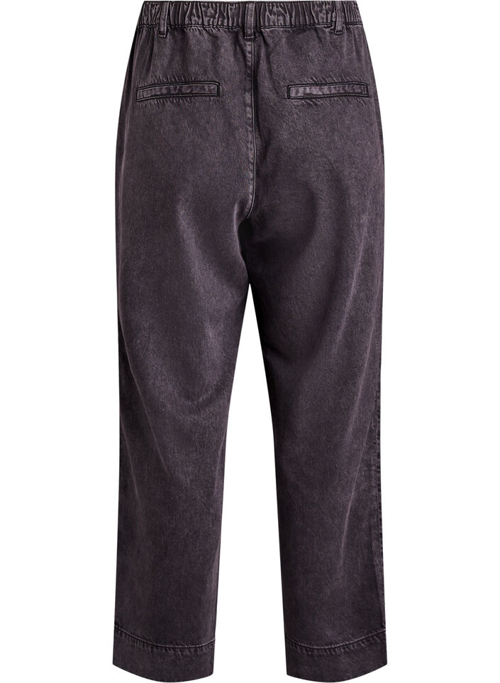 Szerokie jeansy z elastyczna gumka w talii, Szary, Packshot image number 1