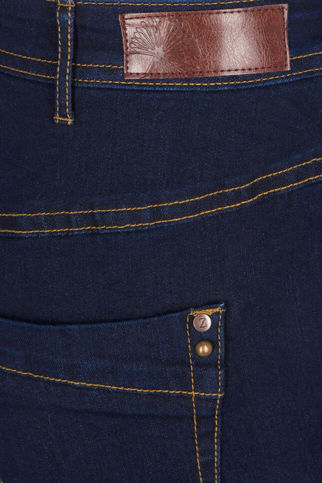 Jeansy Vilma o dopasowanym kroju z wysokim stanem, Niebieskie, Packshot image number 3