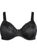 Pelny biustonosz z wysokimi ramiaczkami i z koronkowym detalem, Czarne, Packshot image number 0