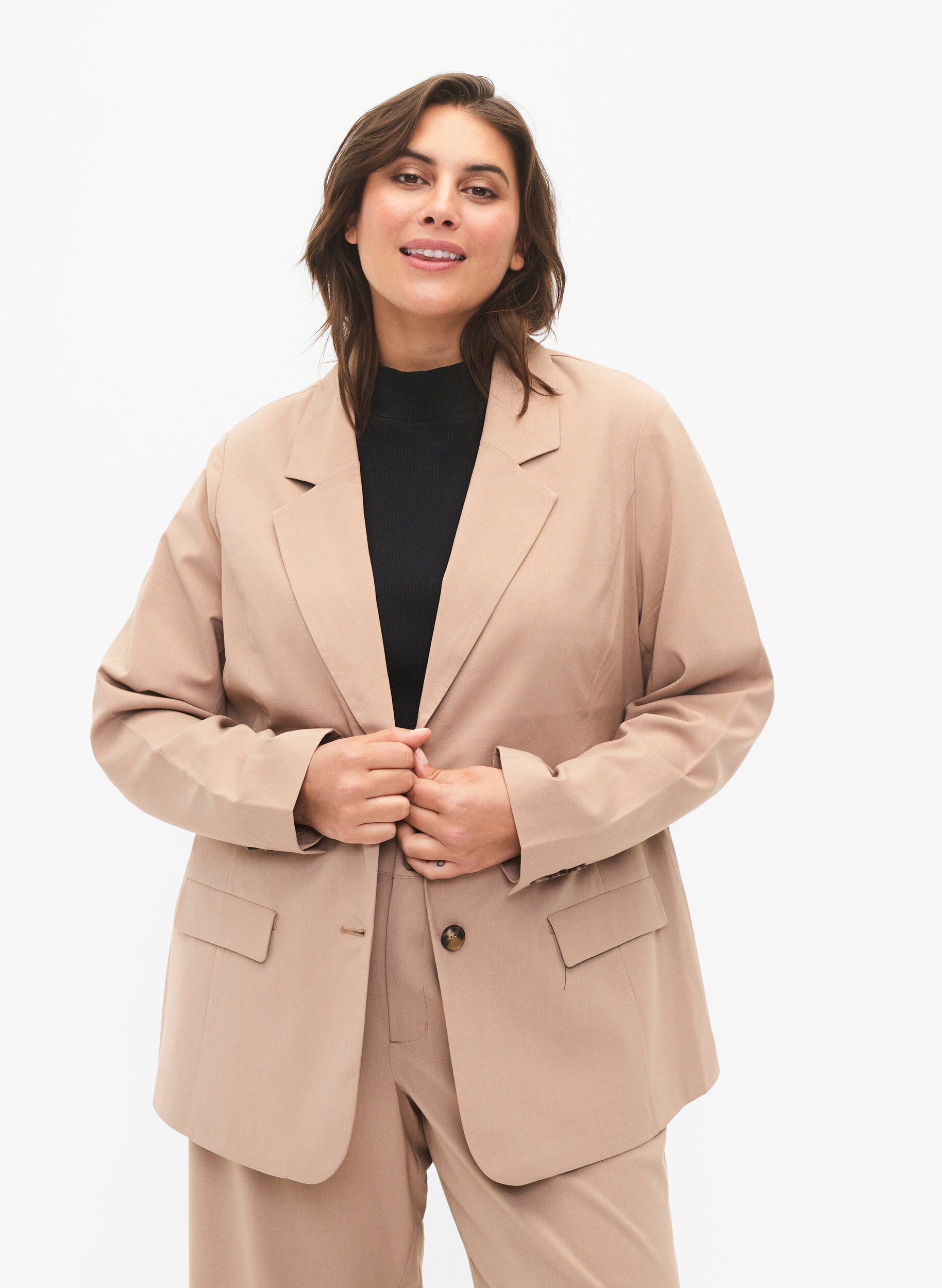 Zizzi Klasyczny blezer zapinany na guziki, Amphora, Model image number 0