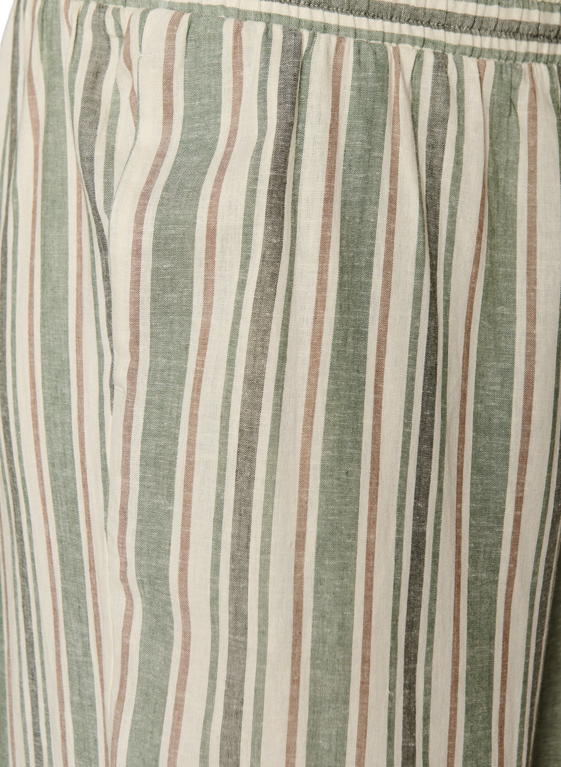 ZizziSpodnie z lnu i wiskozy o szerokich nogawkach, Biały, Packshot image number 2