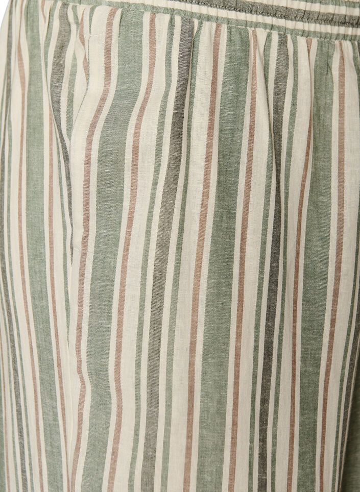 Spodnie z lnu i wiskozy o szerokich nogawkach, Biały, Packshot image number 2