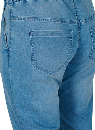 Jeansowe joggery z kieszeniami, Light Blue Denim, Packshot image number 3