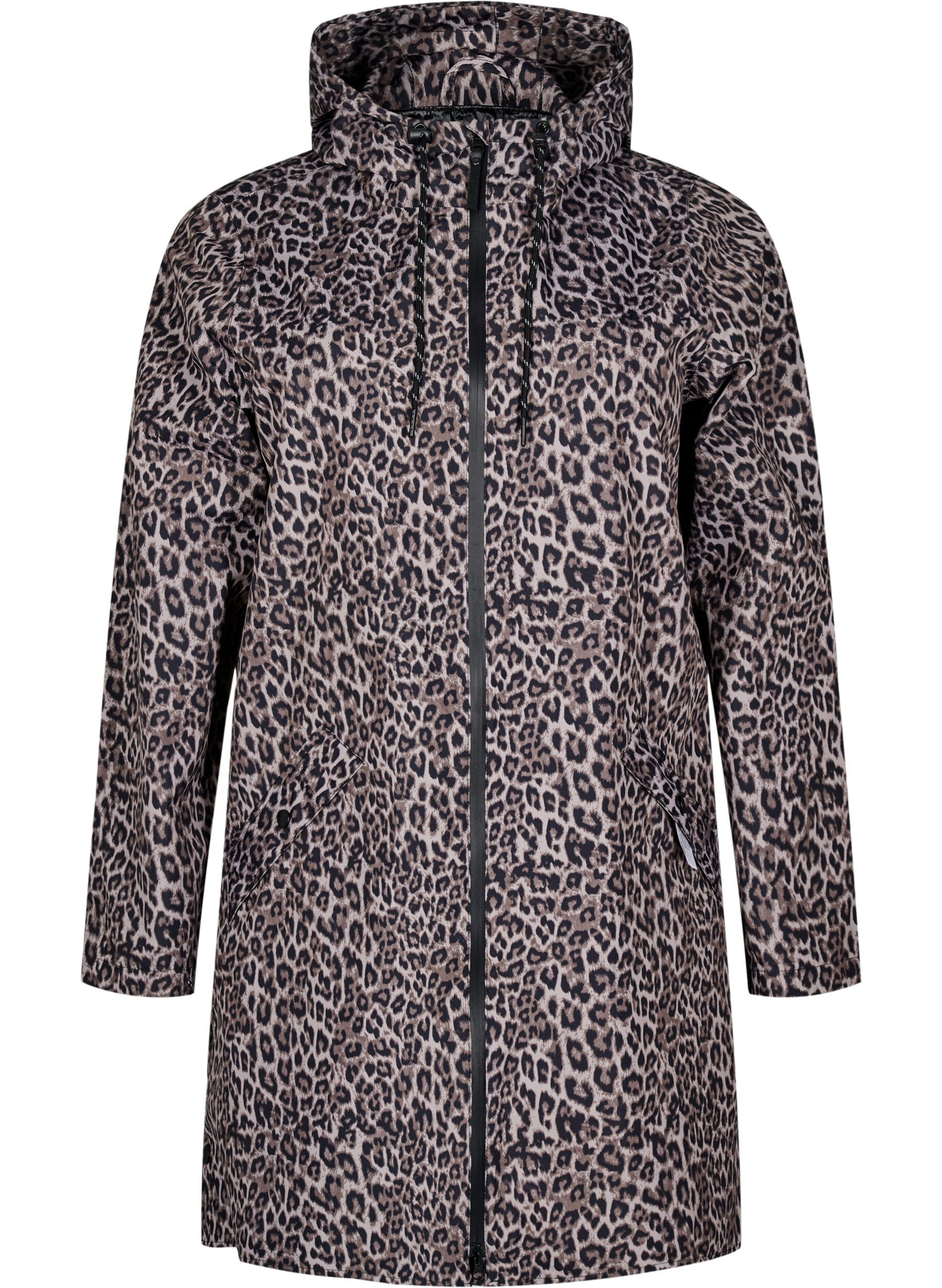 Zizzi Kurtka przeciwdeszczowa z kieszeniami i kapturem, Brązowy, Packshot image number 0