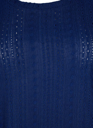 Bluzka z krótkim rekawem i teksturowanym wzorem, Medieval Blue, Packshot image number 2