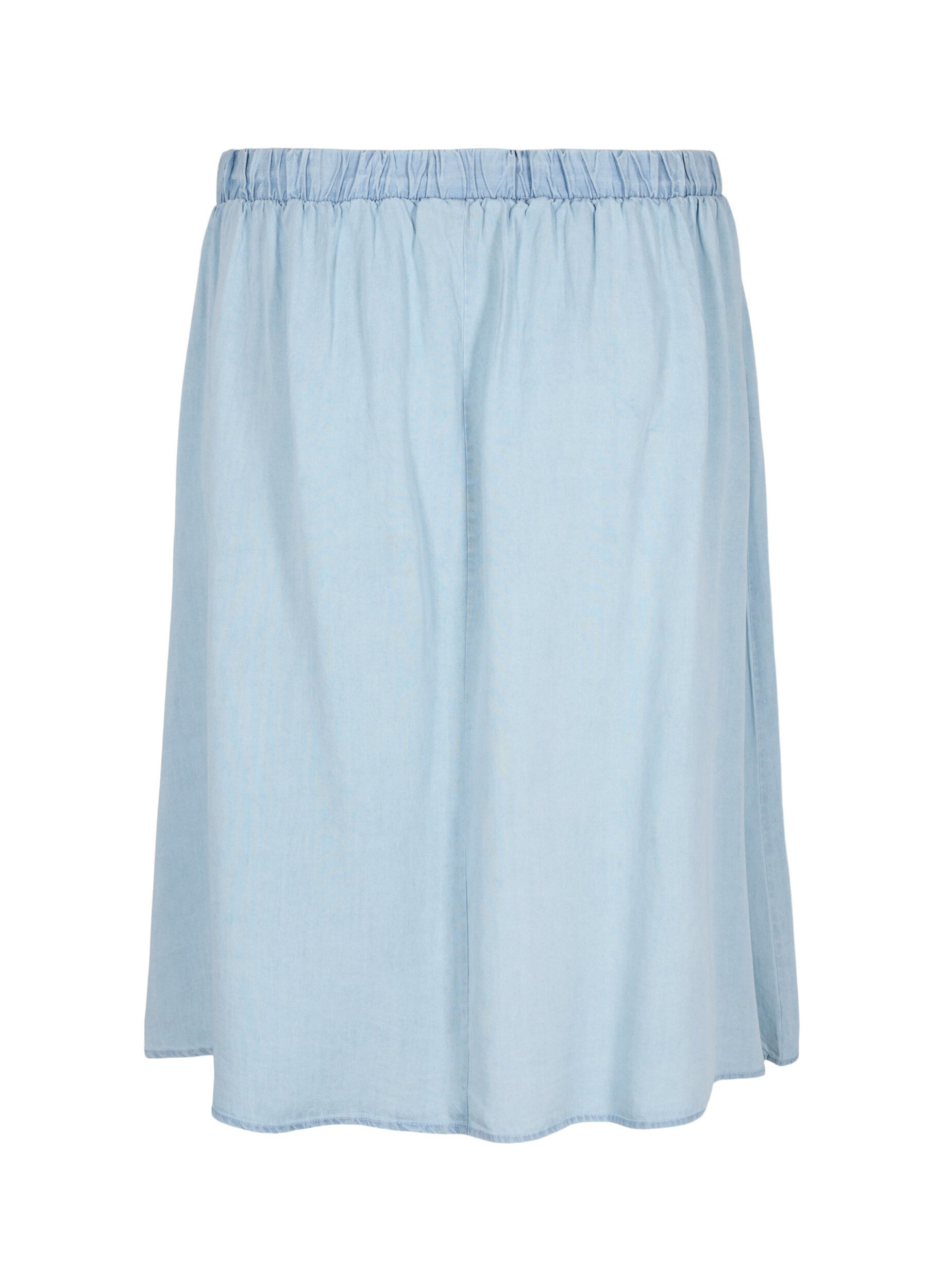 Zizzi 	 Loose skirt with buttons, Light Blue, Packshot image number 1