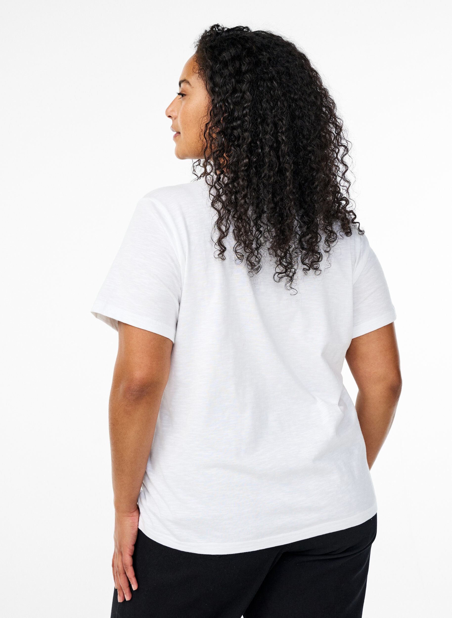 ZizziT-shirt z guzikami, Biały, Model image number 2