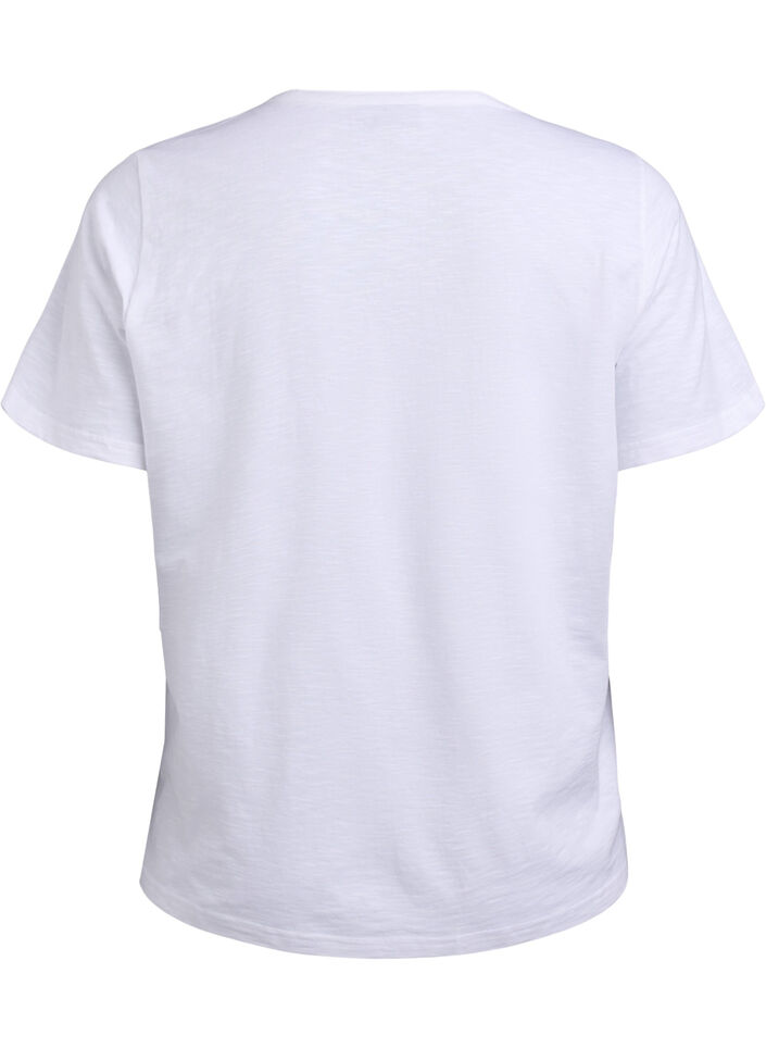 T-shirt z guzikami, Biały, Packshot image number 1