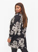 Long floral viscose shirt, Black White AOP, Model image number 1