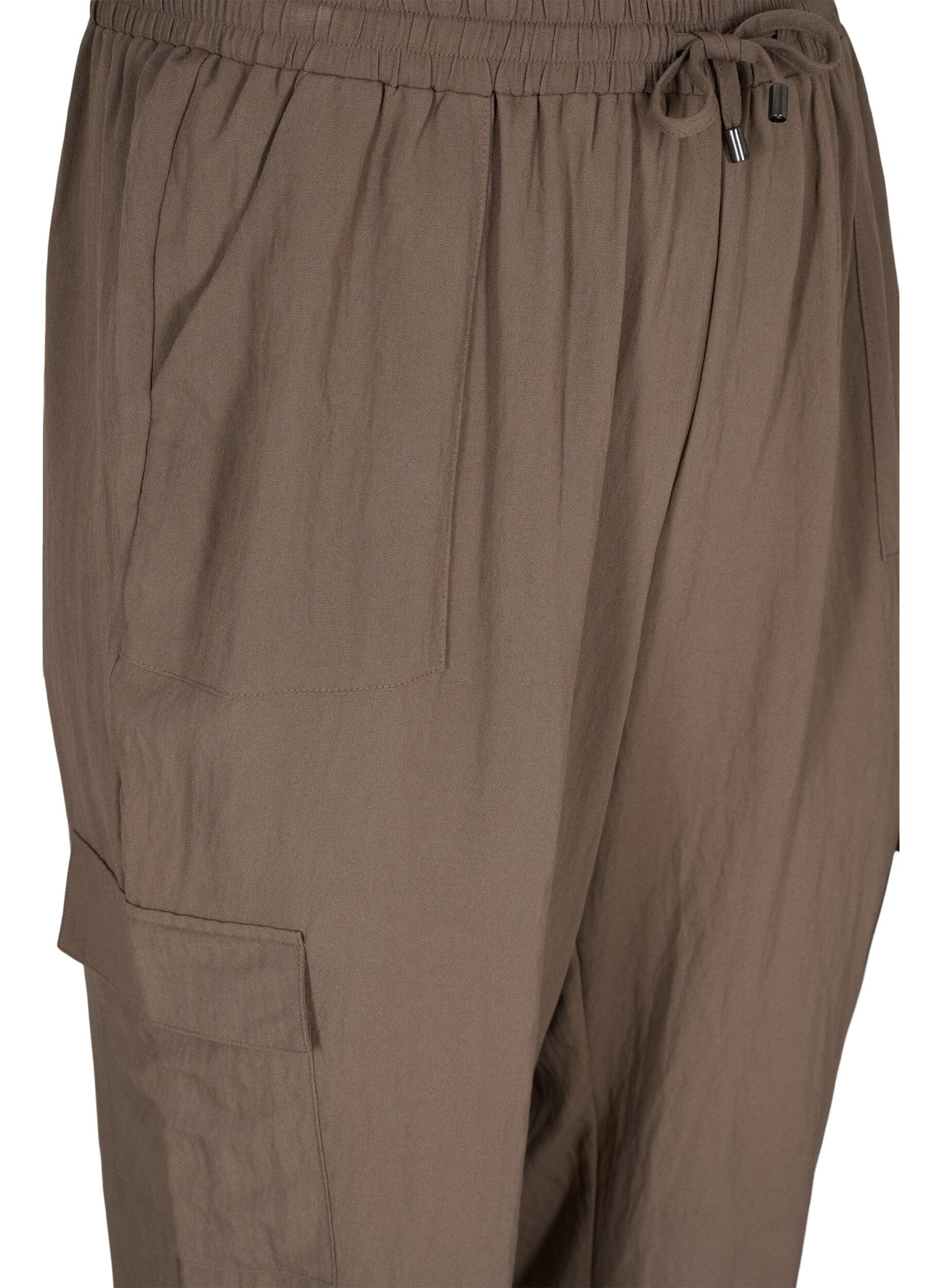 Zizzi Loose viscose trousers with large pockets, Falcon, Packshot image number 2