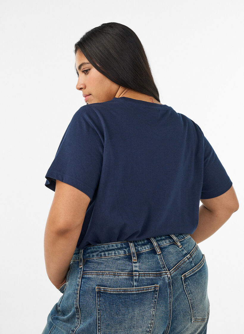 Bawelna organiczna Koszulka z motywem misia, Niebieskie, Model image number 2