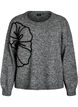 Sweter z aplikacja kwiatowa, Szary, Packshot image number 0