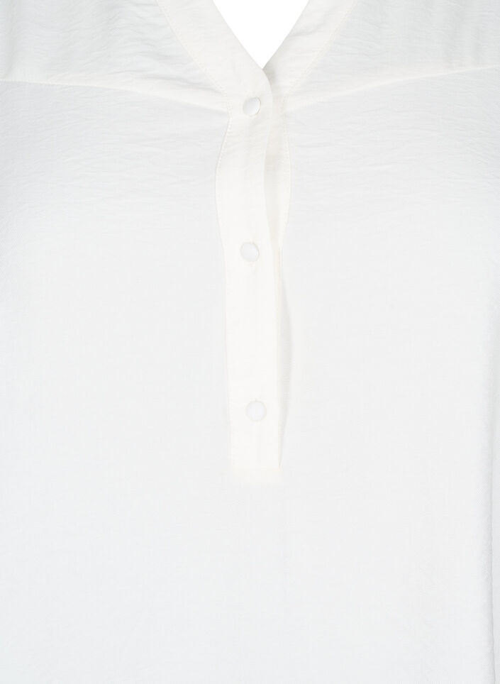 Bluzka z marszczonym kolnierzem, Biały, Packshot image number 2