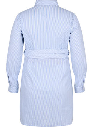 Ciazowa sukienka koszulowa z bawelny, Blue Stripe, Packshot image number 1