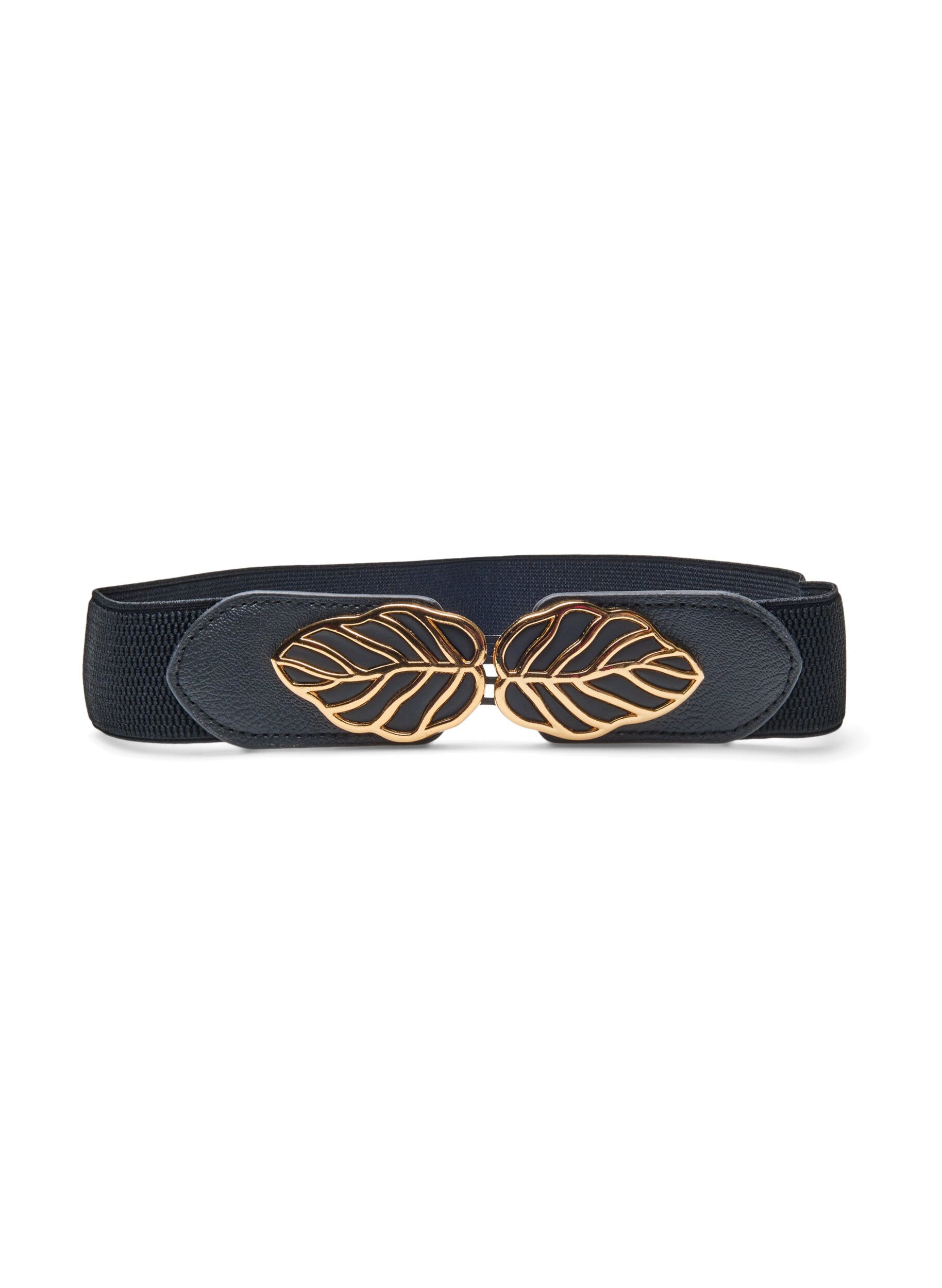 Zizzi Elastic waist belt with gold buckle, Black, Packshot image number 0