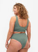 Figi damskie od bikini z krepa, Zielony, Model image number 1