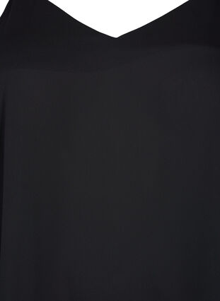 Top na ramiaczkach z dekoltem w szpic, Black, Packshot image number 2