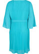 Pleated dress with 3/4 sleeves, Turquoise, Packshot image number 1