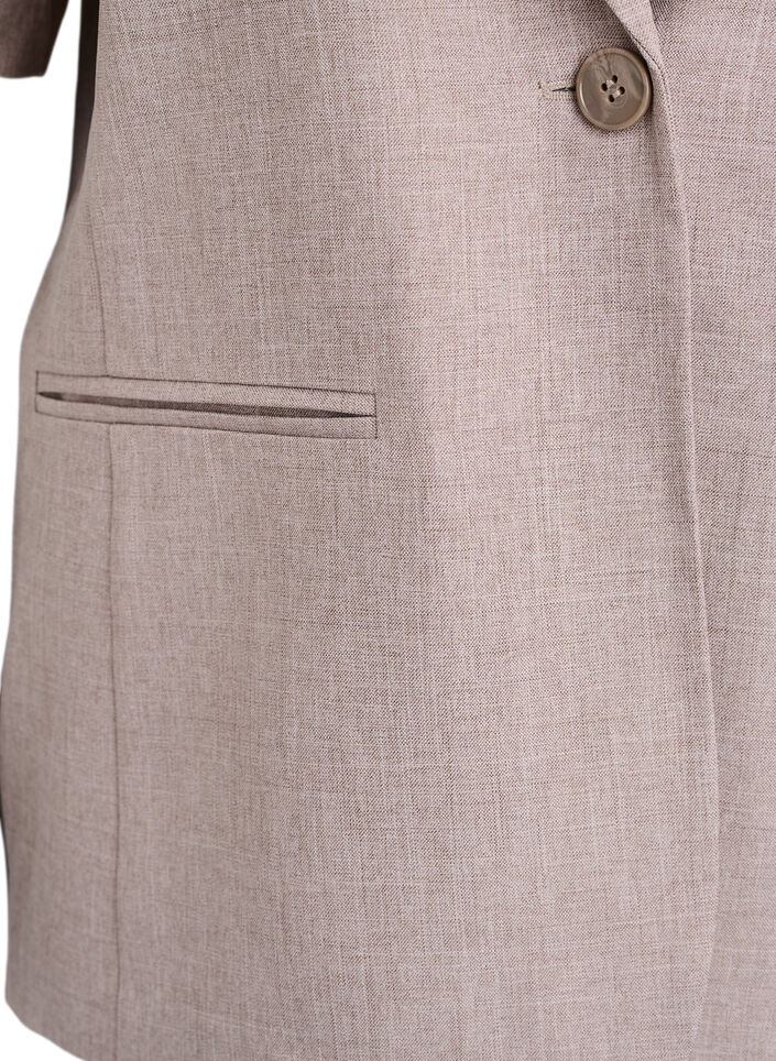 Blekitny marynarka z kr&oacute;tkim rekawem i klapami, Brązowy, Packshot image number 2