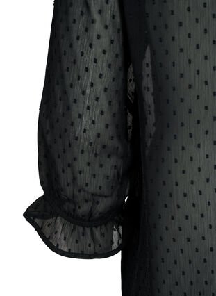 Flash – bluzka z rekawami 3/4 i teksturowanym wzorem, Black, Packshot image number 3