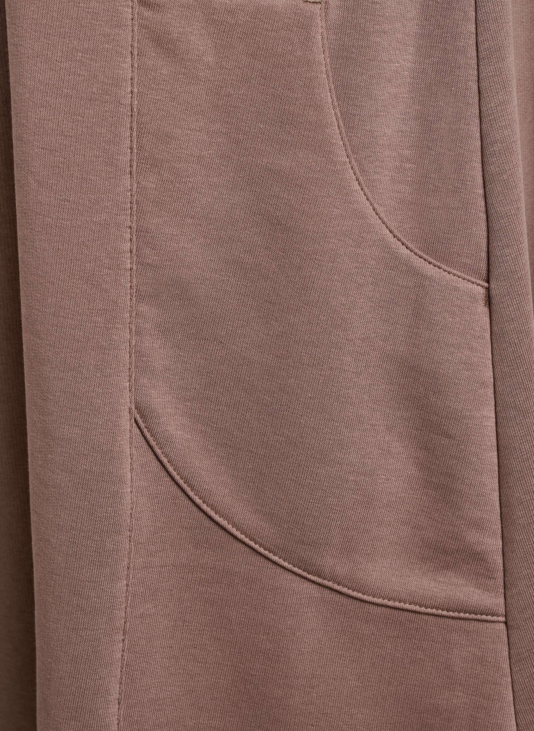 Zizzi Dzersejowa sukienka z kr&oacute;tkimi rekawami i kieszeniami, Brązowy, Packshot image number 3