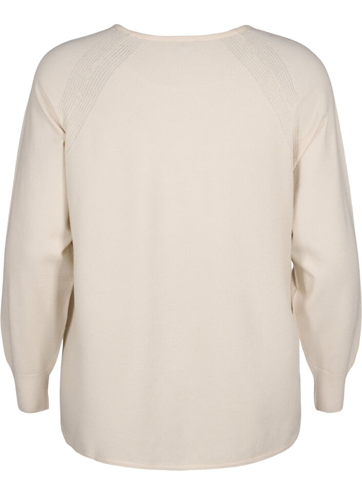 Dzianinowa bluzka z raglanowymi rekawami, Birch Mel., Packshot image number 1