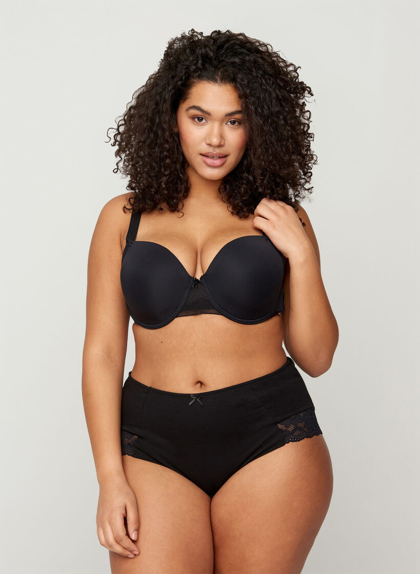 3-pack majtek typu hipster z koronkowym wykonczeniem, Czarne, Model image number 1