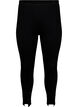 Wiskozowe legginsy z rozcieciem z przodu, Czarne, Packshot image number 0