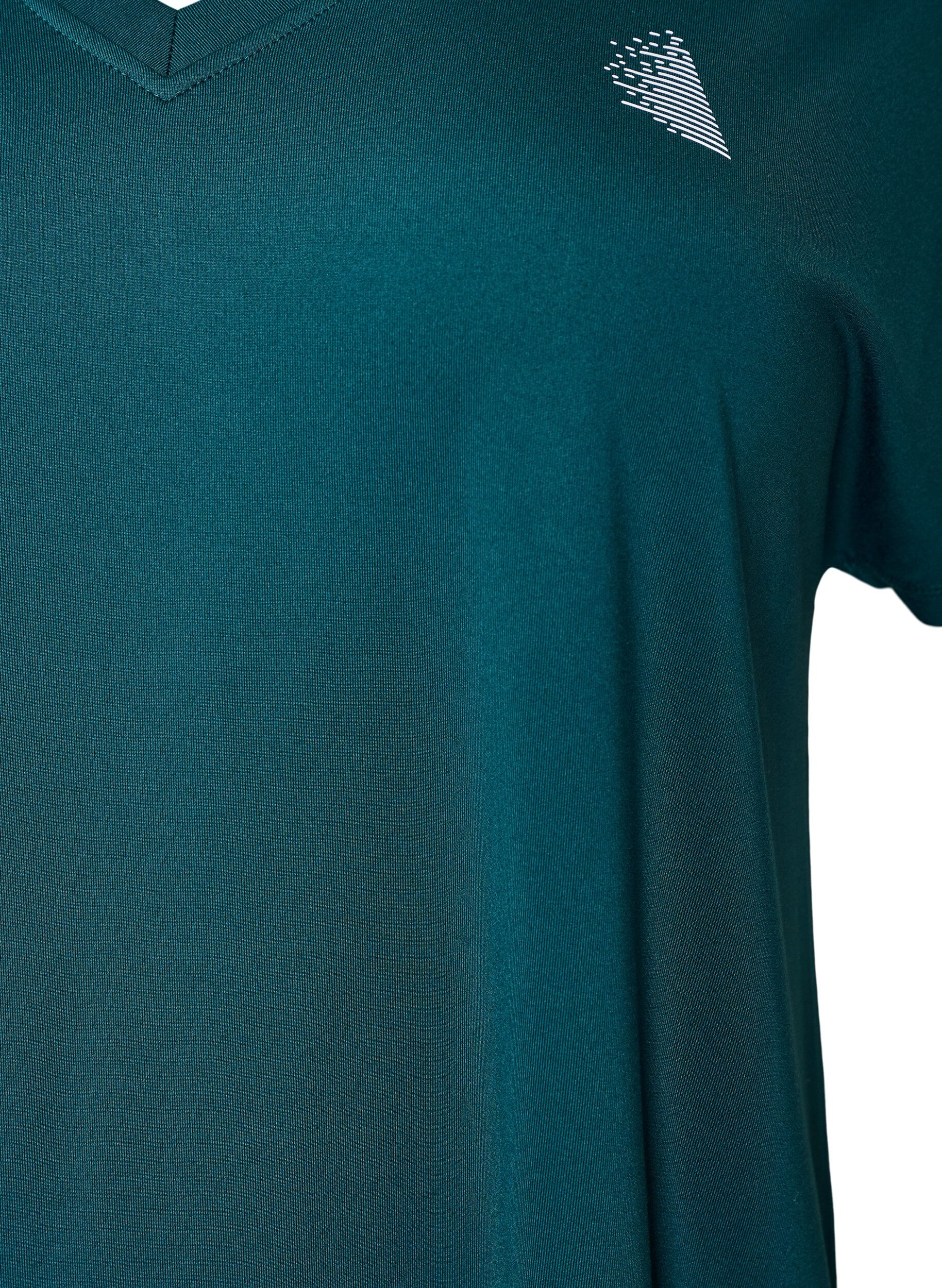 ZizziLuzna koszulka treningowa z dekoltem w szpic, Zielony, Packshot image number 2