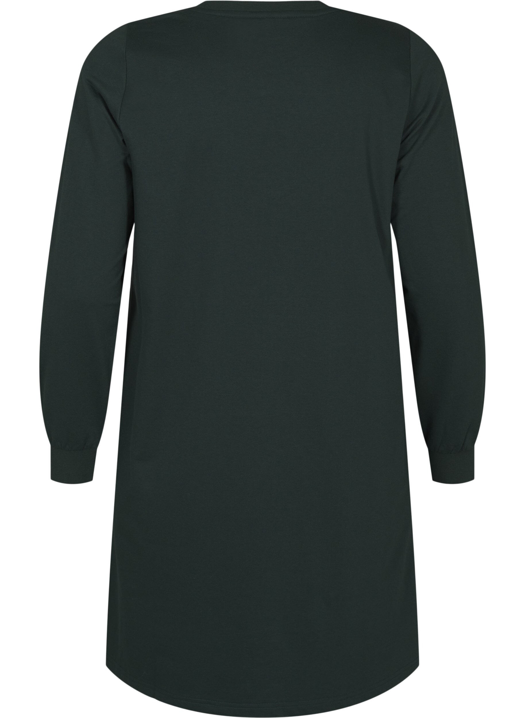 Zizzi Kr&oacute;tka sukienka dresowa z koronka, Scarab, Packshot image number 1