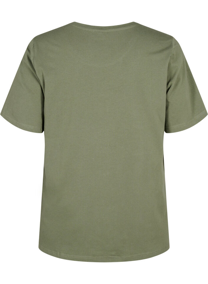 Koszulka z bawelny organicznej z haftowanymi detalami, Thyme, Packshot image number 1