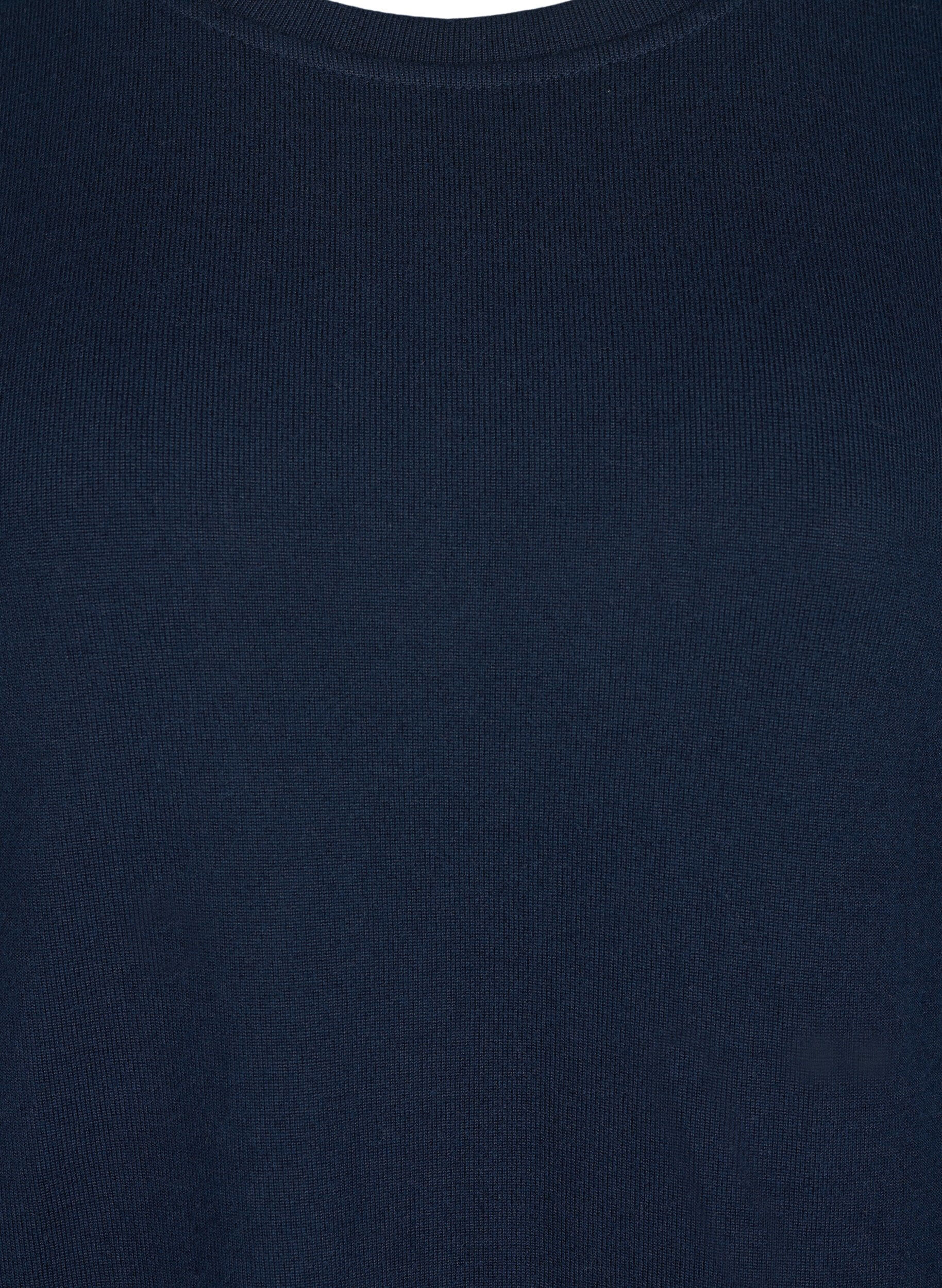 Zizzi Long-sleeved blouse with button details, Night Sky, Packshot image number 2