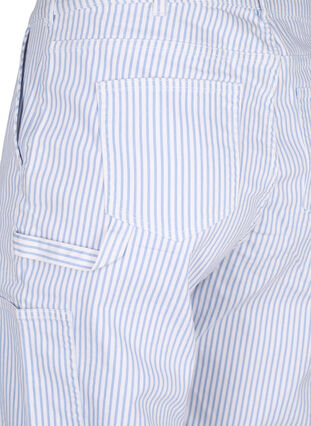  Jeansowe bojówki w paski o prostym kroju, Blue White Stripe, Packshot image number 3