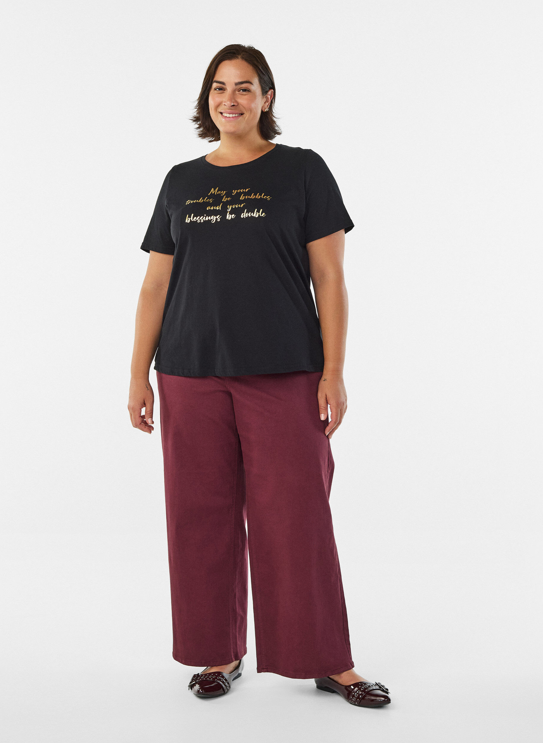 Zizzi FLASH - T-shirt z nadrukiem, Czarne, Model image number 1