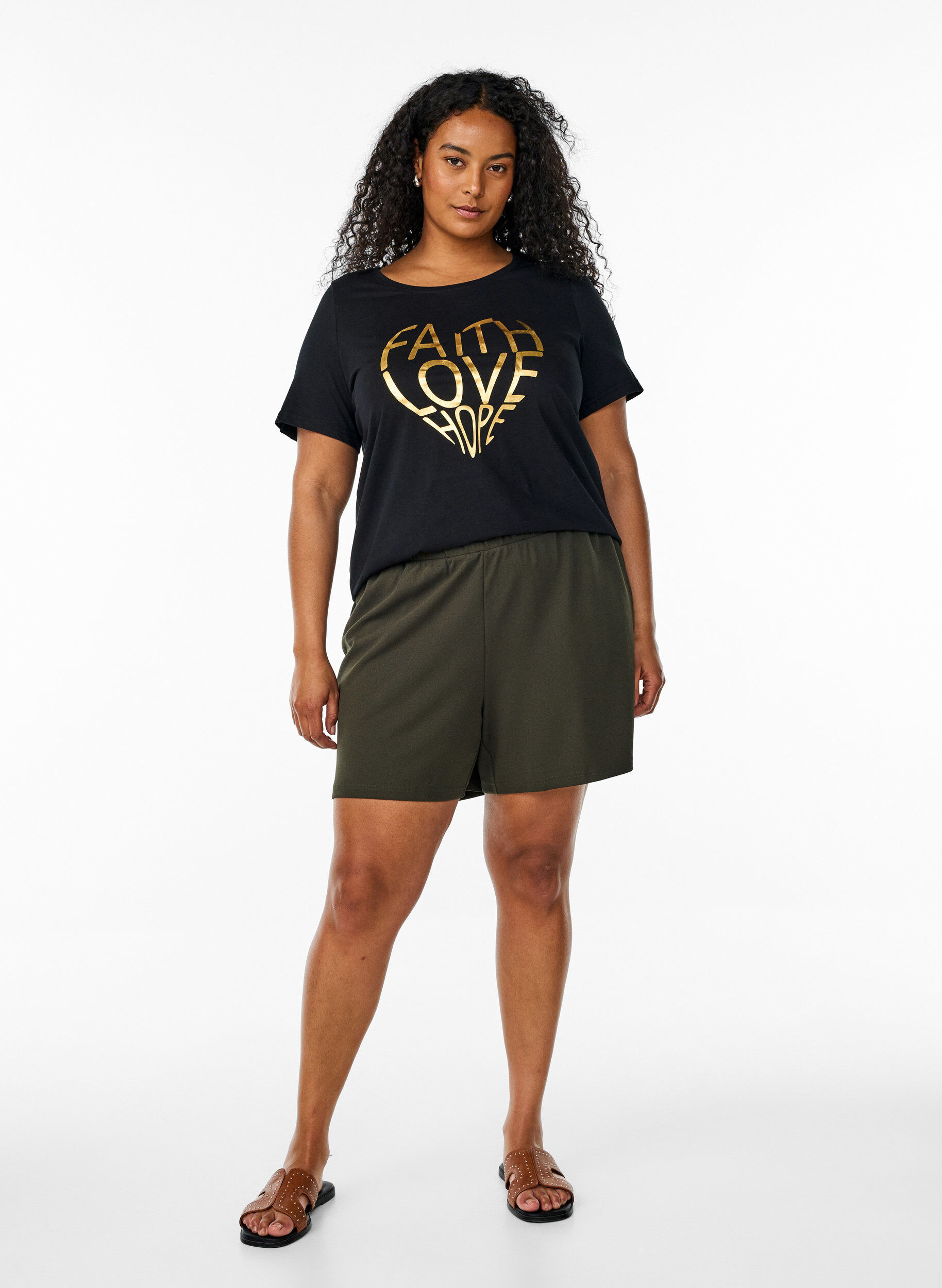 Zizzi FLASH - T-shirt z nadrukiem, Czarne, Model image number 1