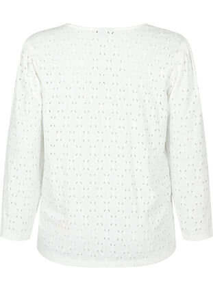 Azurowa bluzka z dekoltem w serek, Off White, Packshot image number 1