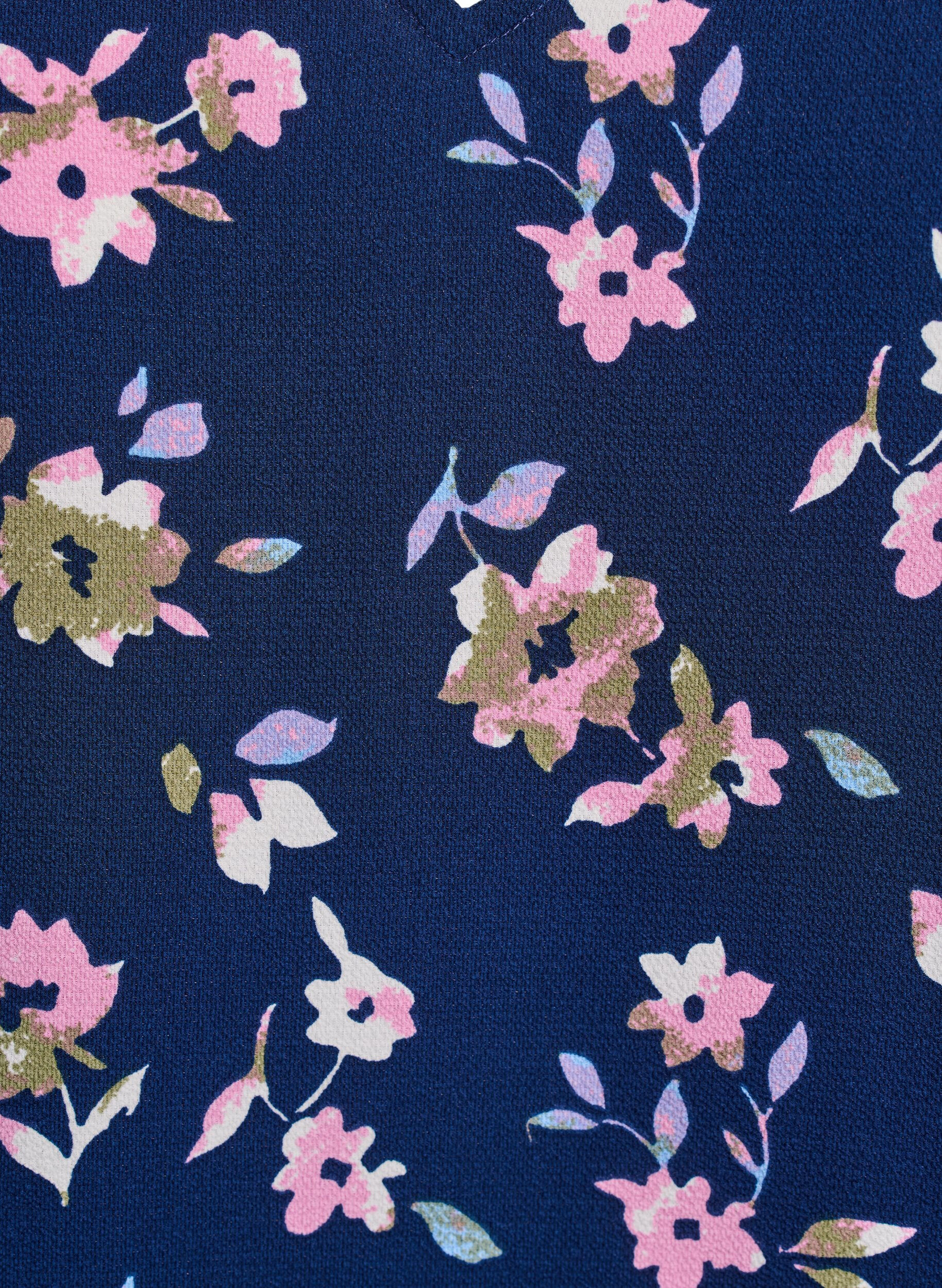 Zizzi Wzorzysty top z dekoltem w serek, Niebieskie, Packshot image number 2