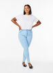 Jeansy super slim z wysokim stanem Amy, Niebieskie, Model image number 0