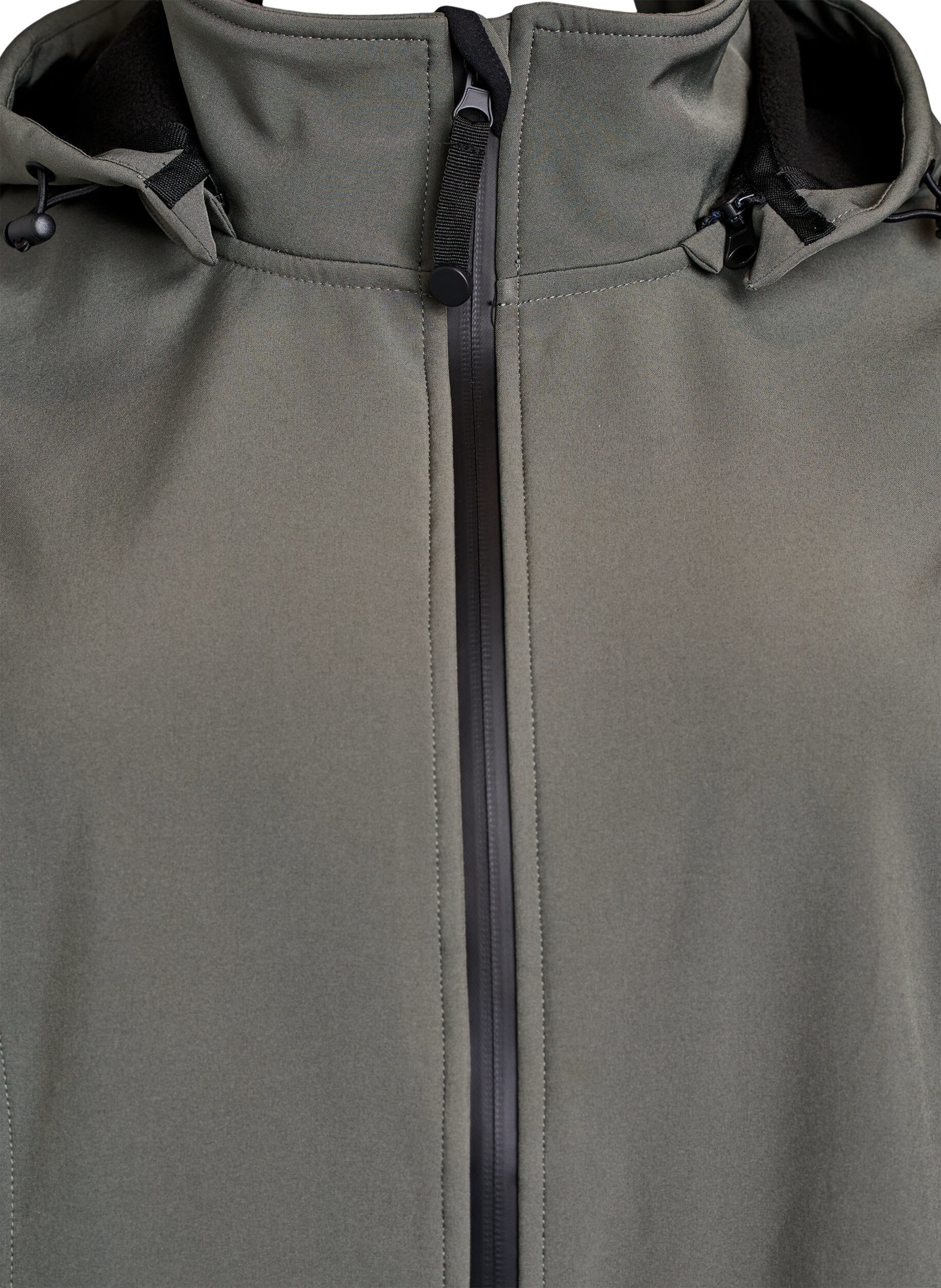 ZizziKr&oacute;tka kurtka softshell z odpinanym kapturem, Ciemnoszary, Packshot image number 2