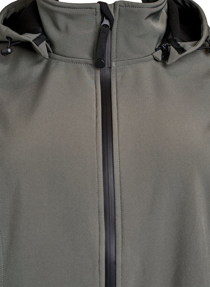 Kr&oacute;tka kurtka softshell z odpinanym kapturem, Ciemnoszary, Packshot image number 2