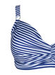 Biustonosz bikini z nadrukiem i fiszbinami, Blue Striped, Packshot image number 2