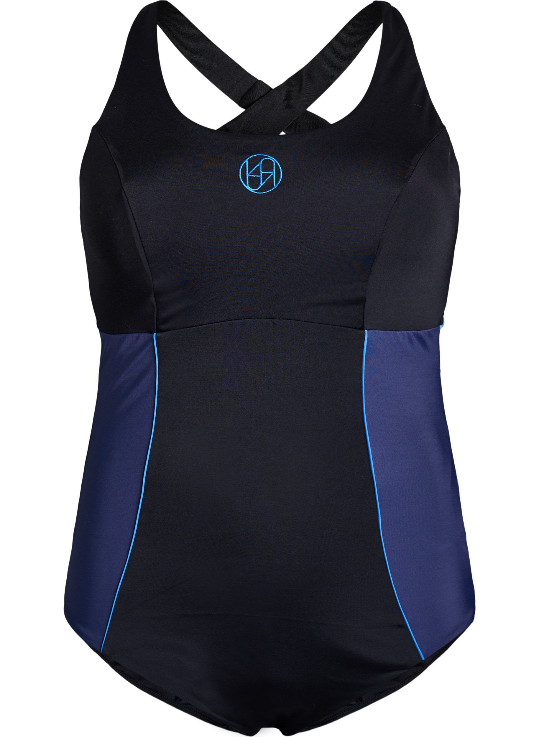 Sportowy kostium z krzyzowanymi ramiaczkami