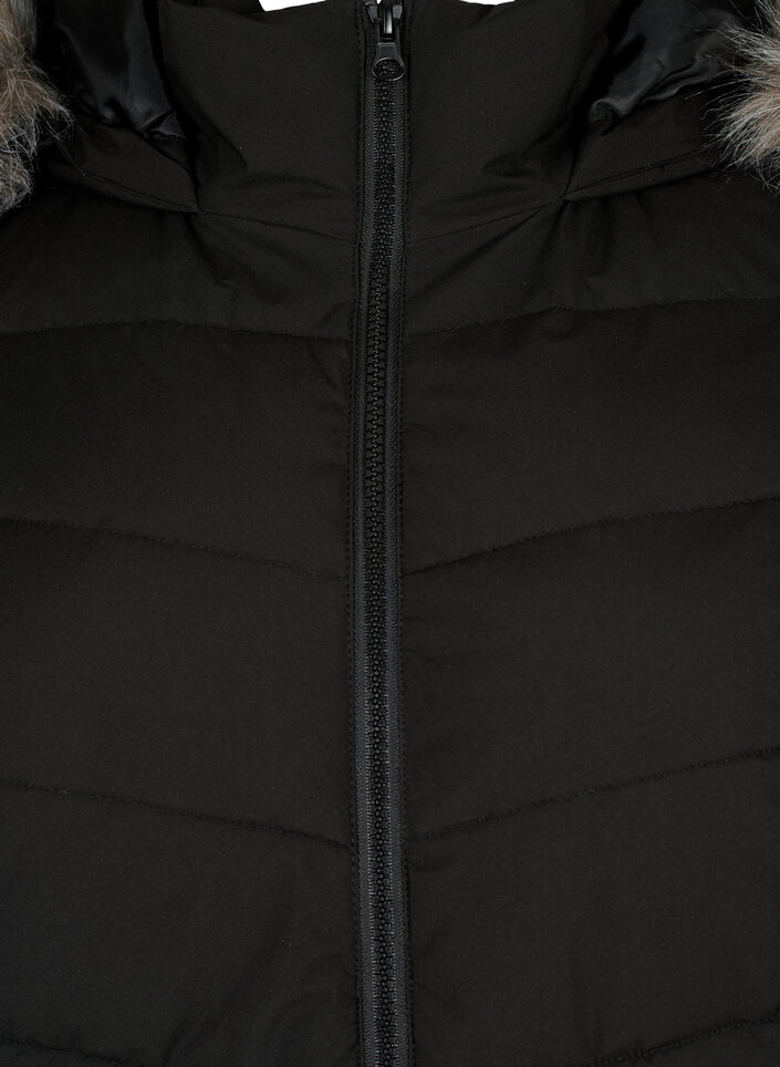 Kr&oacute;tka kurtka puchowa z kapturem, Czarne, Packshot image number 2