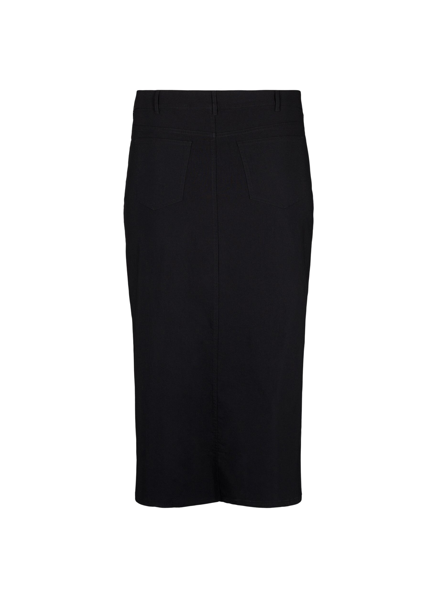 Zizzi Dluga sp&oacute;dnica z rozcieciem z przodu, Czarne, Packshot image number 1