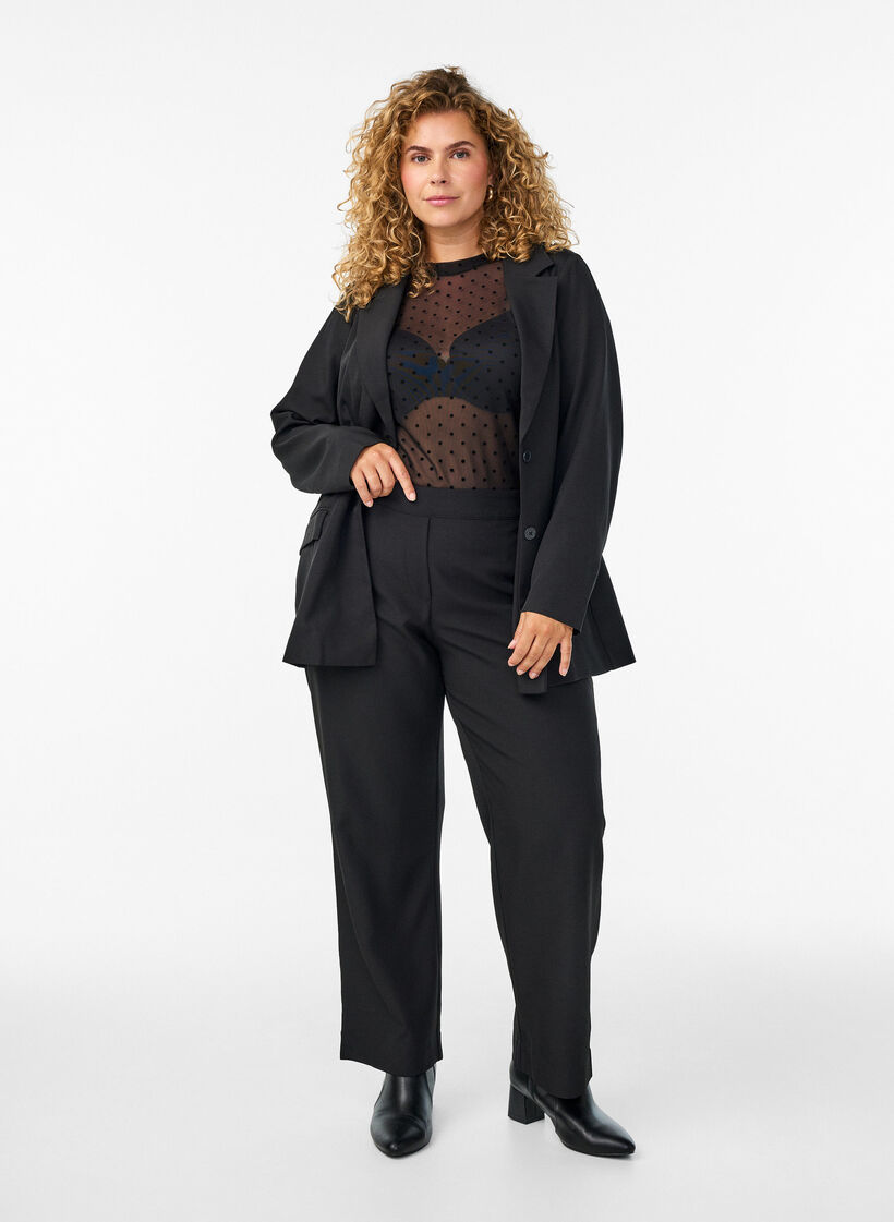 Luzne spodnie z kieszeniami, Czarne, Model image number 0