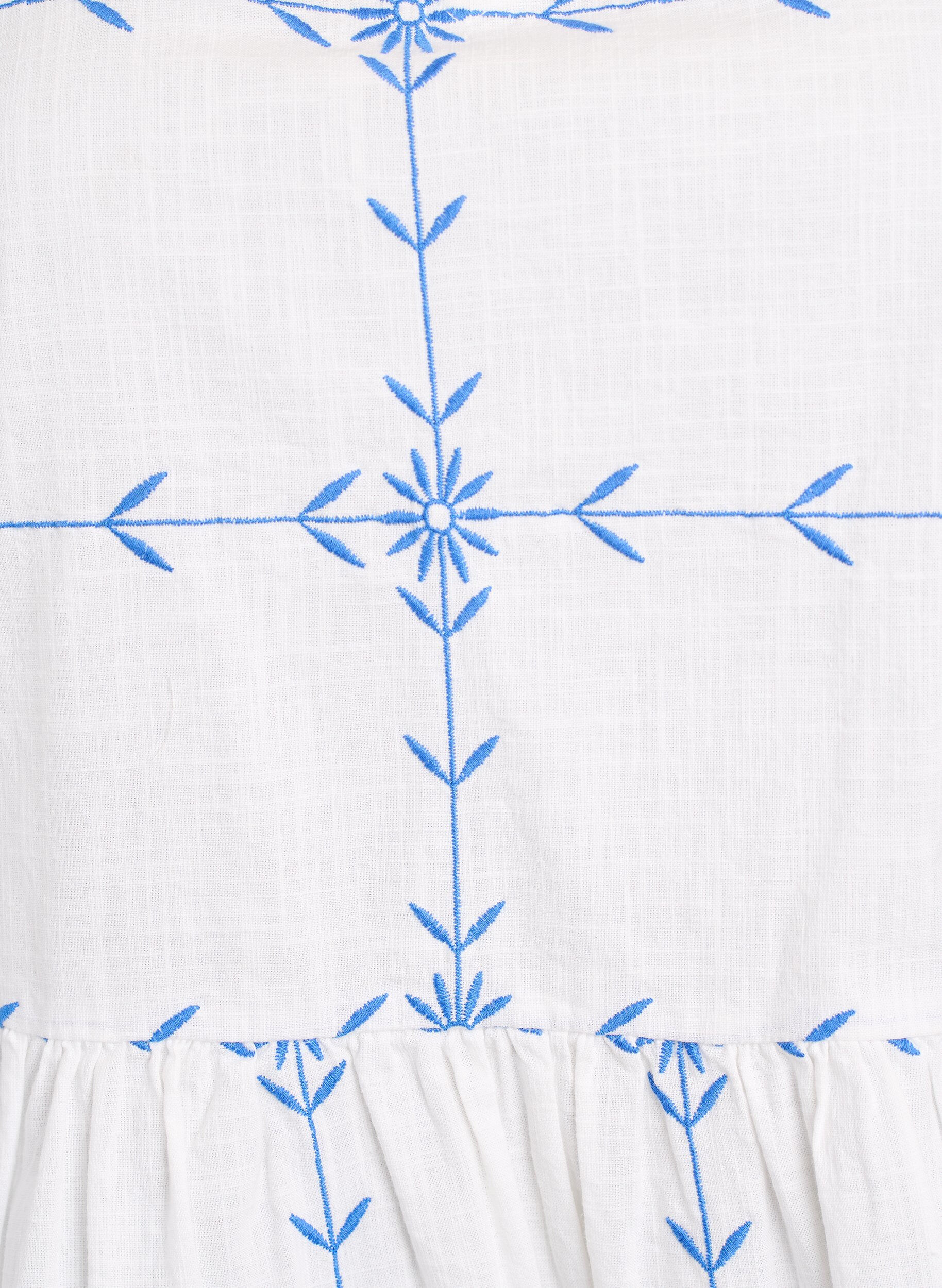 Zizzi Bluzka z kr&oacute;tkim rekawem, dekoltem w serek i haftem, Biały, Packshot image number 2