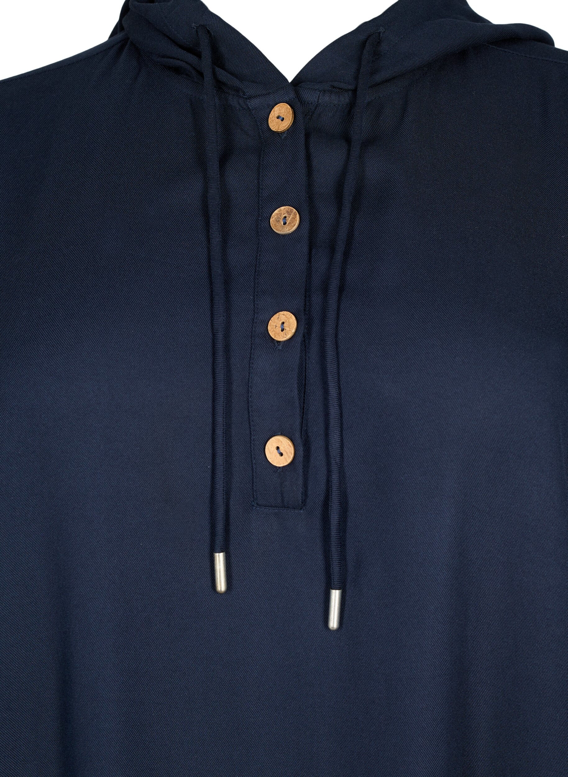 ZizziWiskozowa tunika z kapturem, Navy Blazer, Packshot image number 2