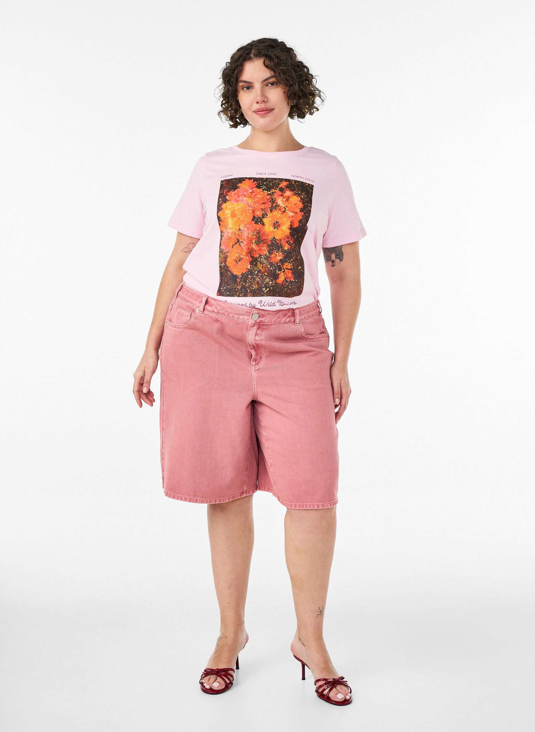ZizziKoszulka bawelniana z nadrukiem z przodu, R&oacute;żowy, Model image number 1