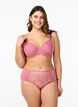  Majtki z mikrofibry z siateczka i haftem, Różowy, Model image number 0